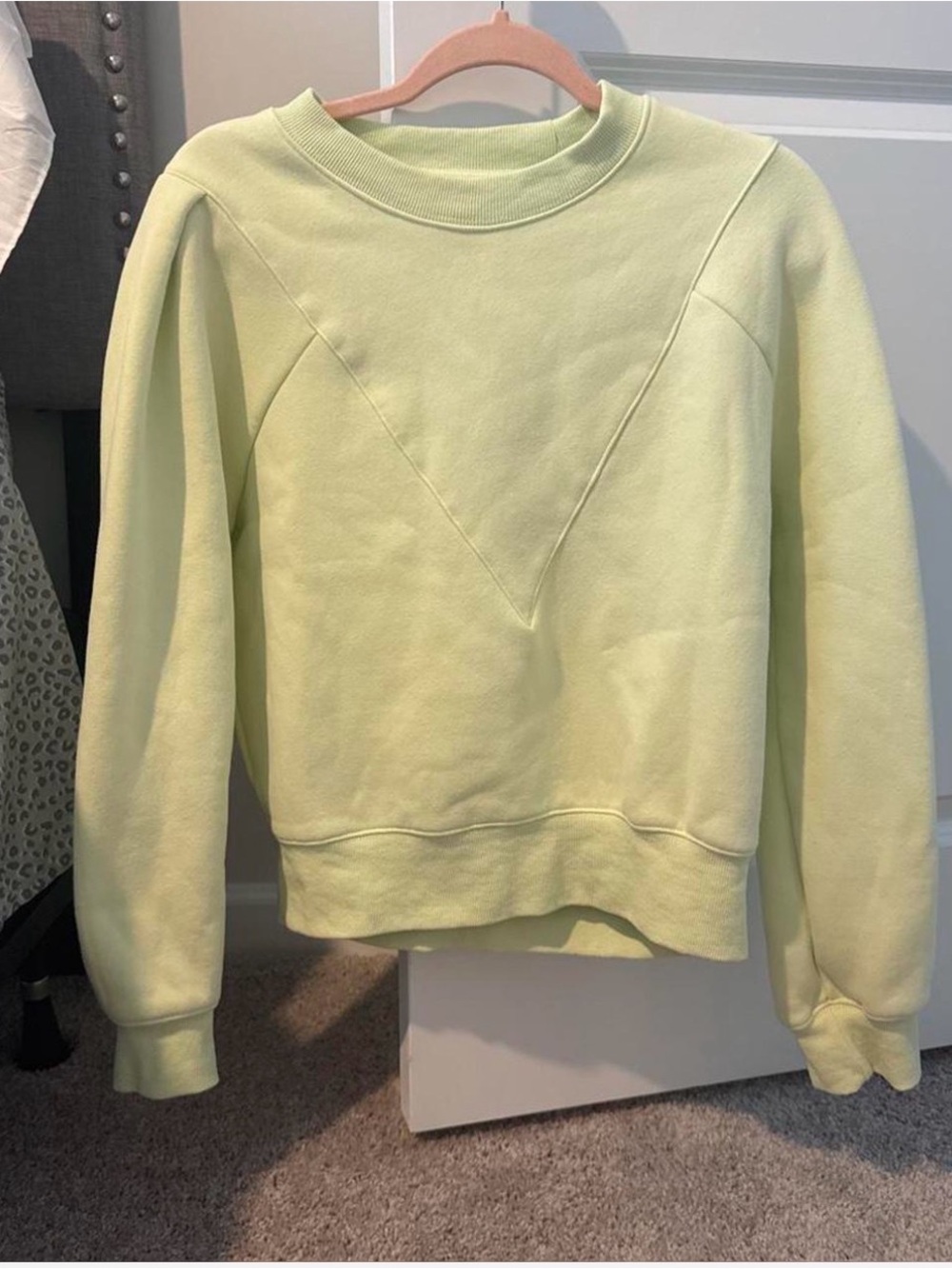 Anthropologie Light Lime Green Crewneck Sweatshirt